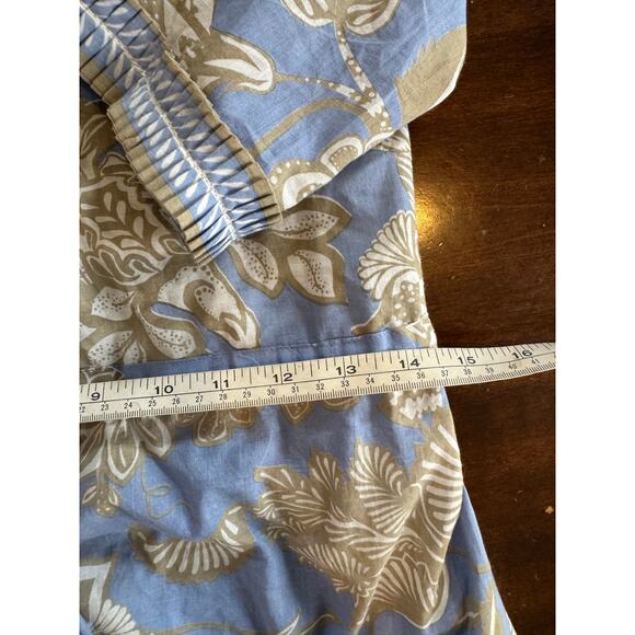 Gretchen Scott Blue Floral Midi Dress XS V-Neck Belted Waist - Picture 6 of 8